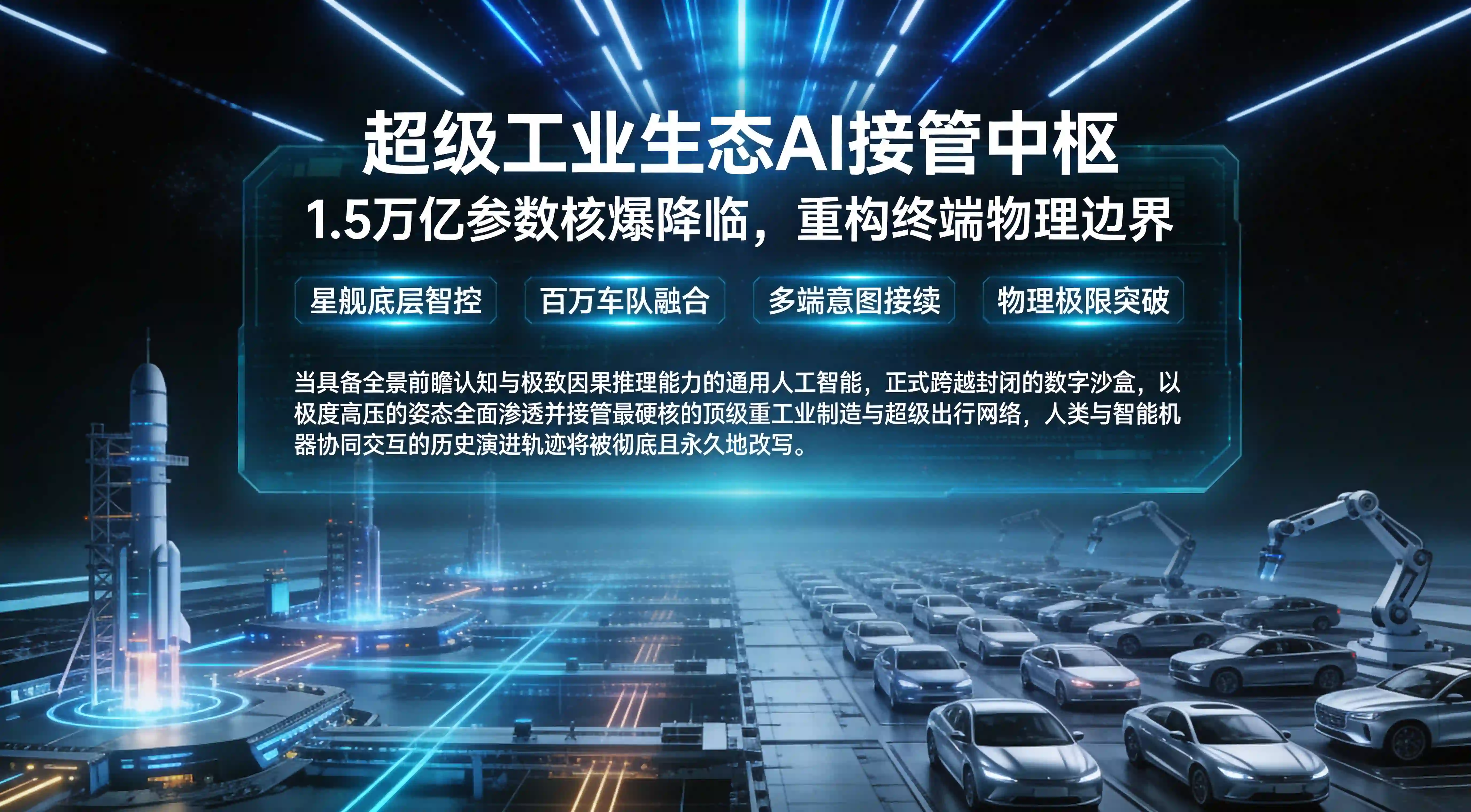 Grok新版1.5万亿参数超级模型接管特斯拉与SpaceX实体工业生态全息中枢