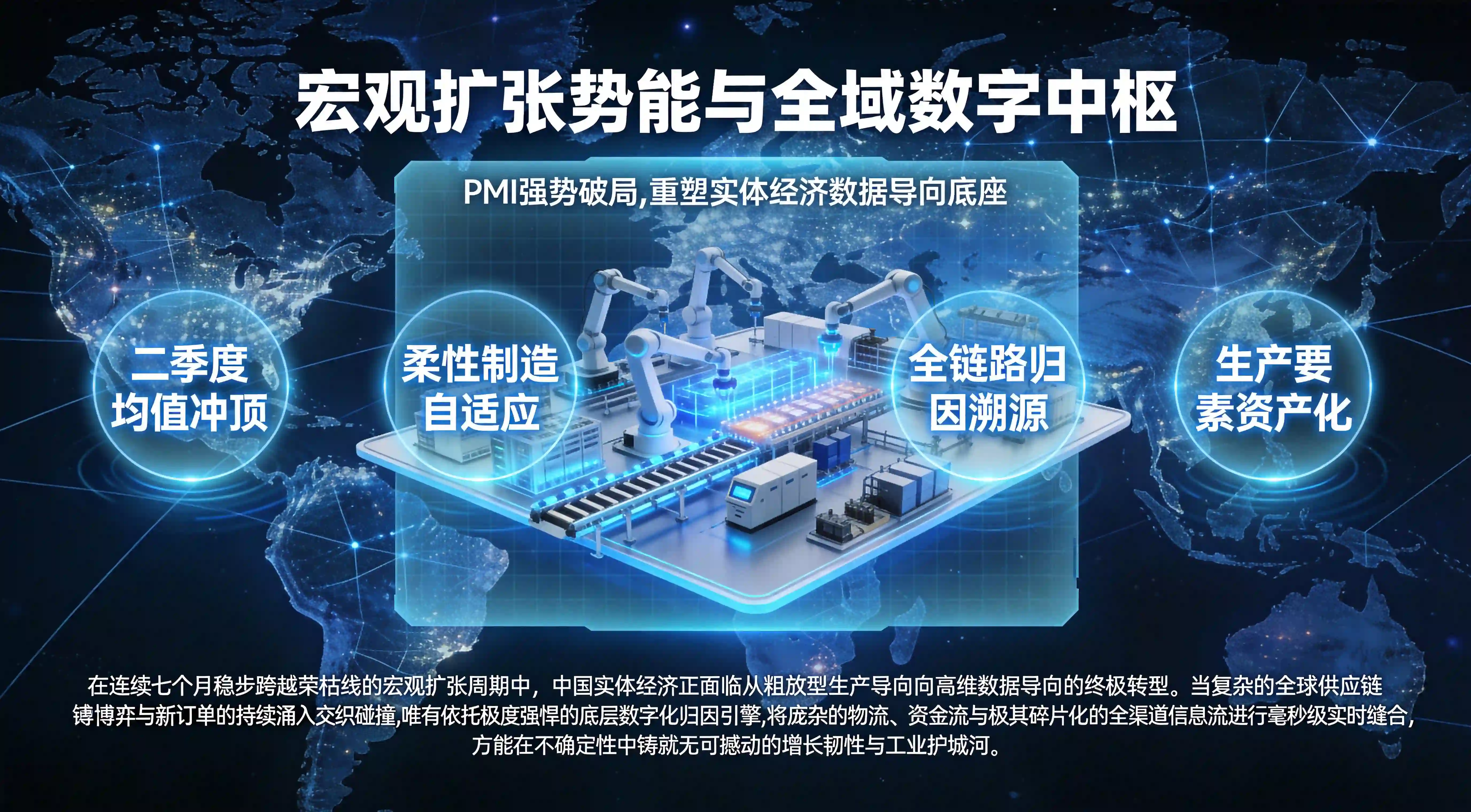 中国制造业PMI连续扩张与全域数字化柔性制造全息中枢看板