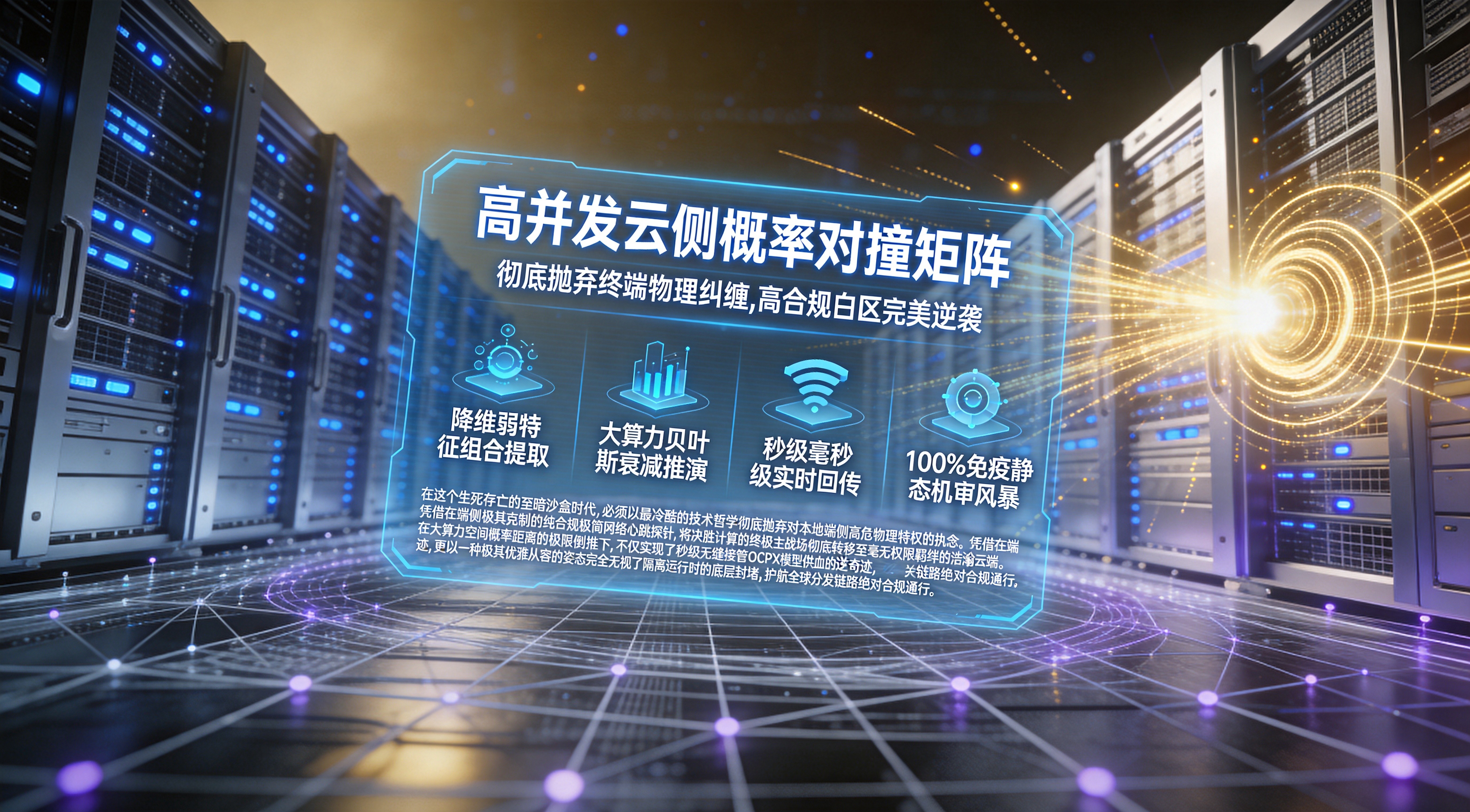 依托大算力矩阵的高维特征空间概率对撞与无感免审降维接管路由看板