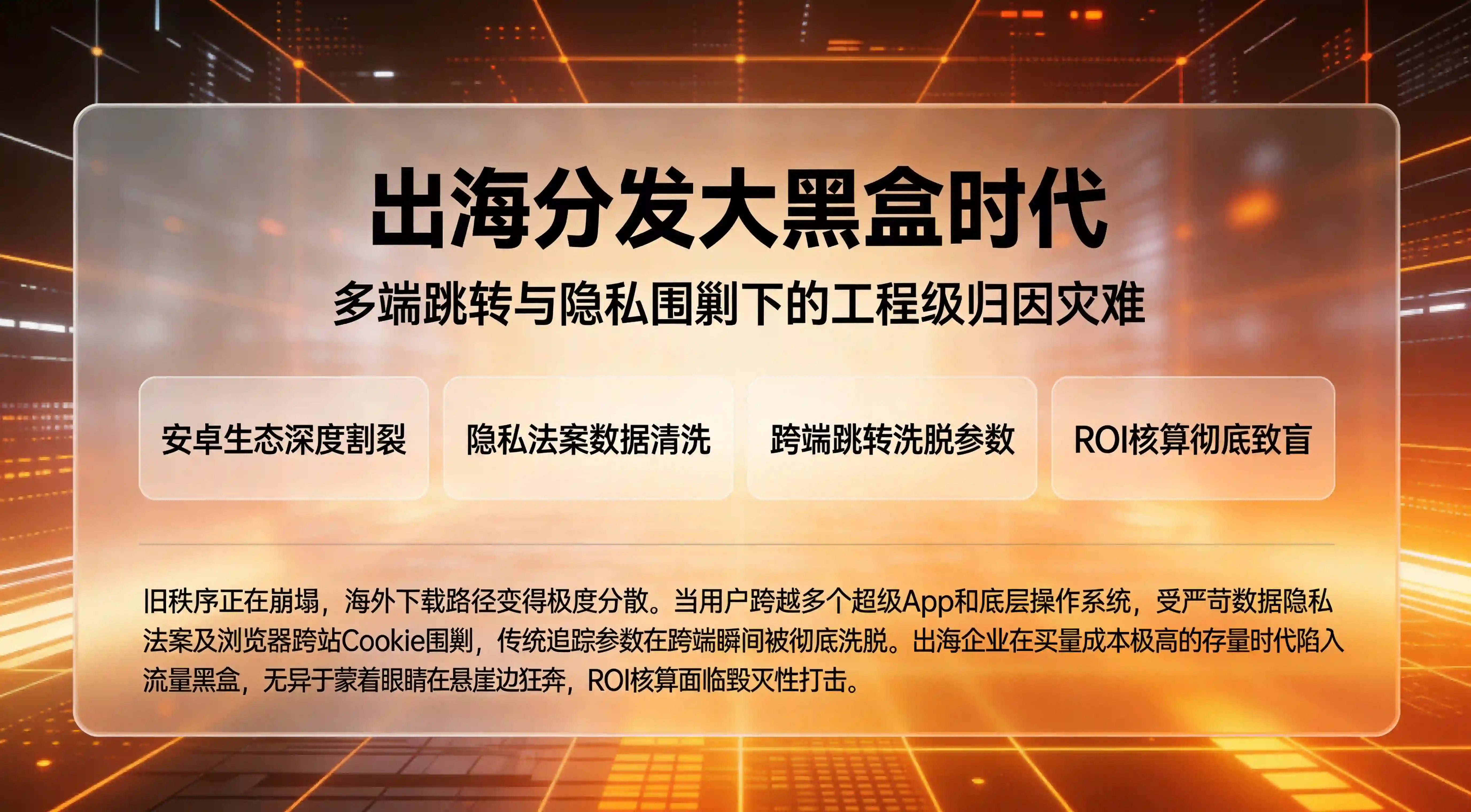 生态深度割裂下的海外出海应用流量黑盒与归因断层看板