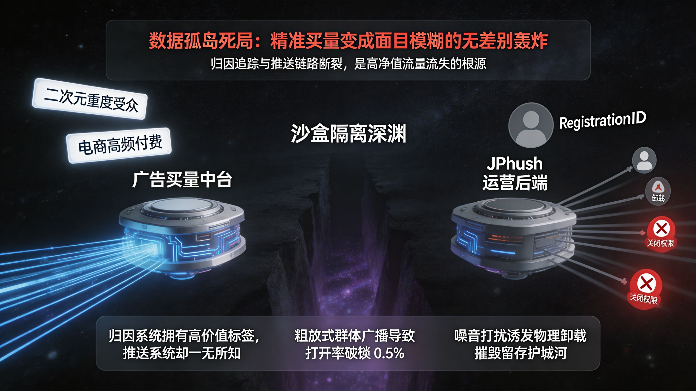 买量中台与推送网关的孤岛死局