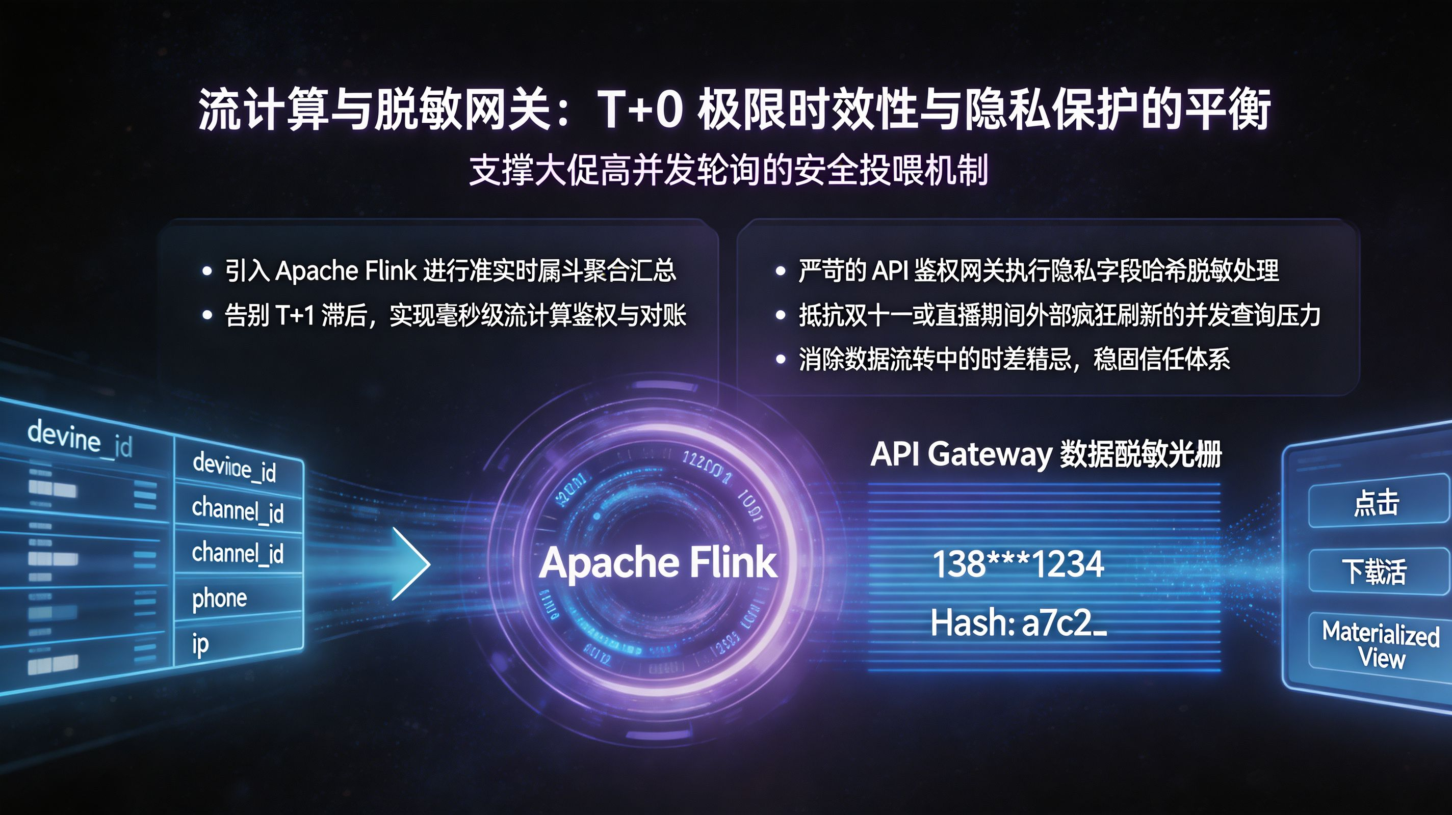 API 网关数据脱敏与 Flink 流计算 T+0 聚合