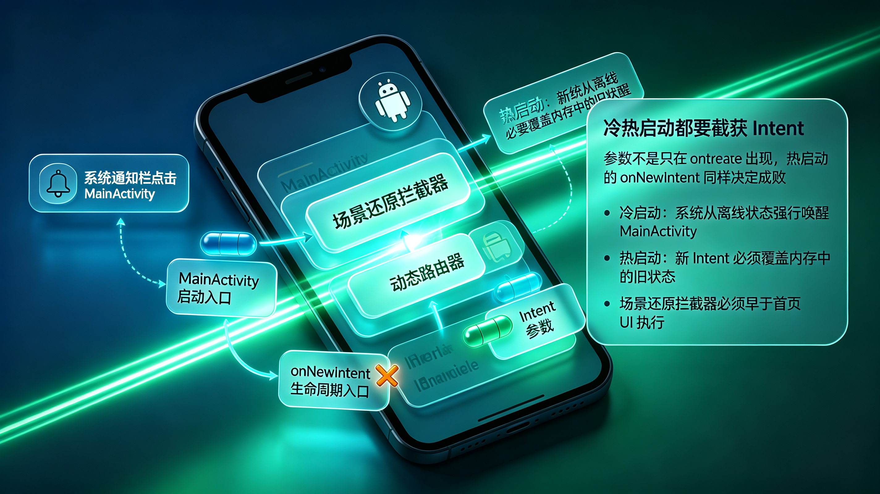 冷启动与热启动的 Intent 截获