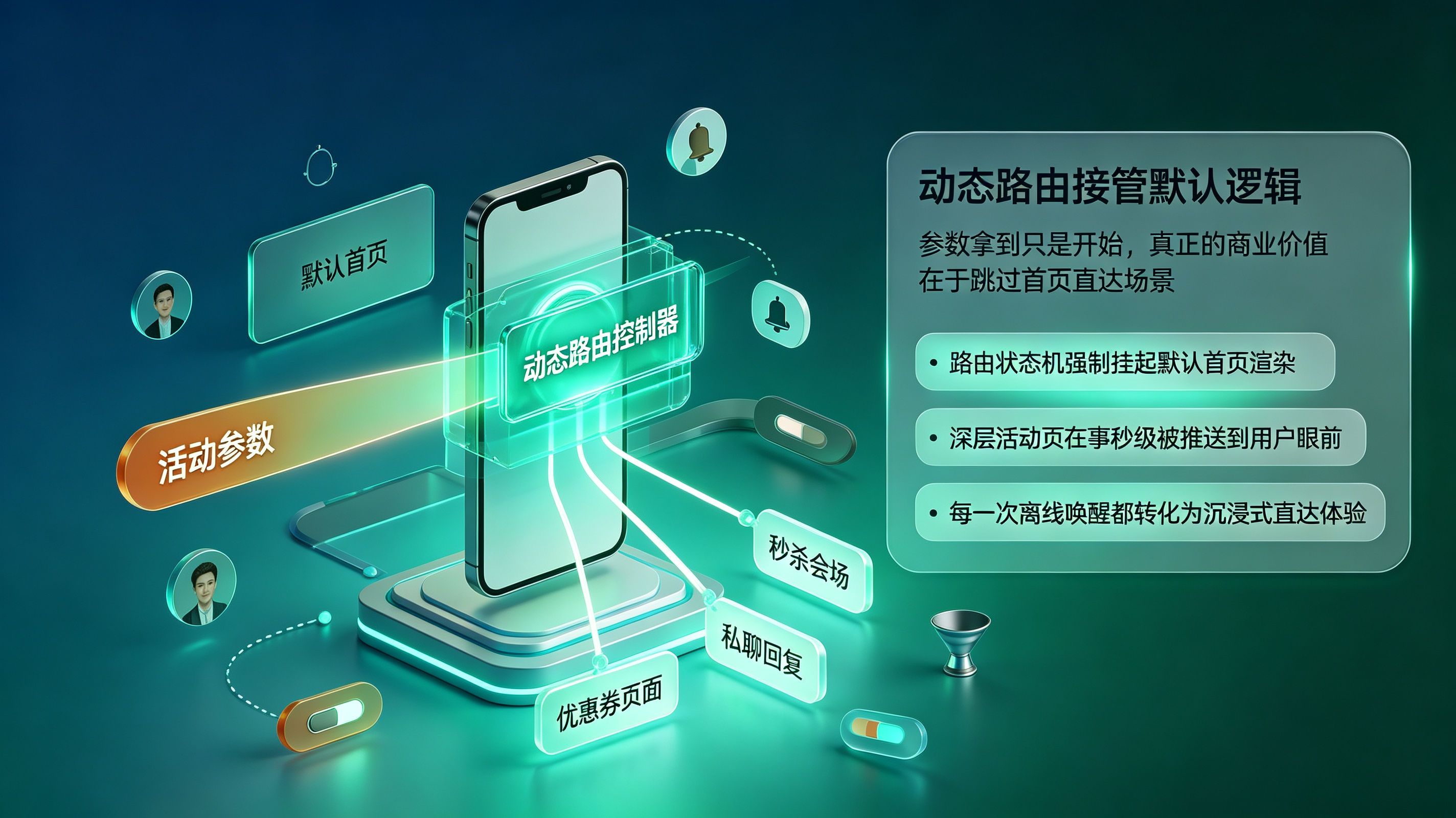 动态路由接管,跳过默认首页