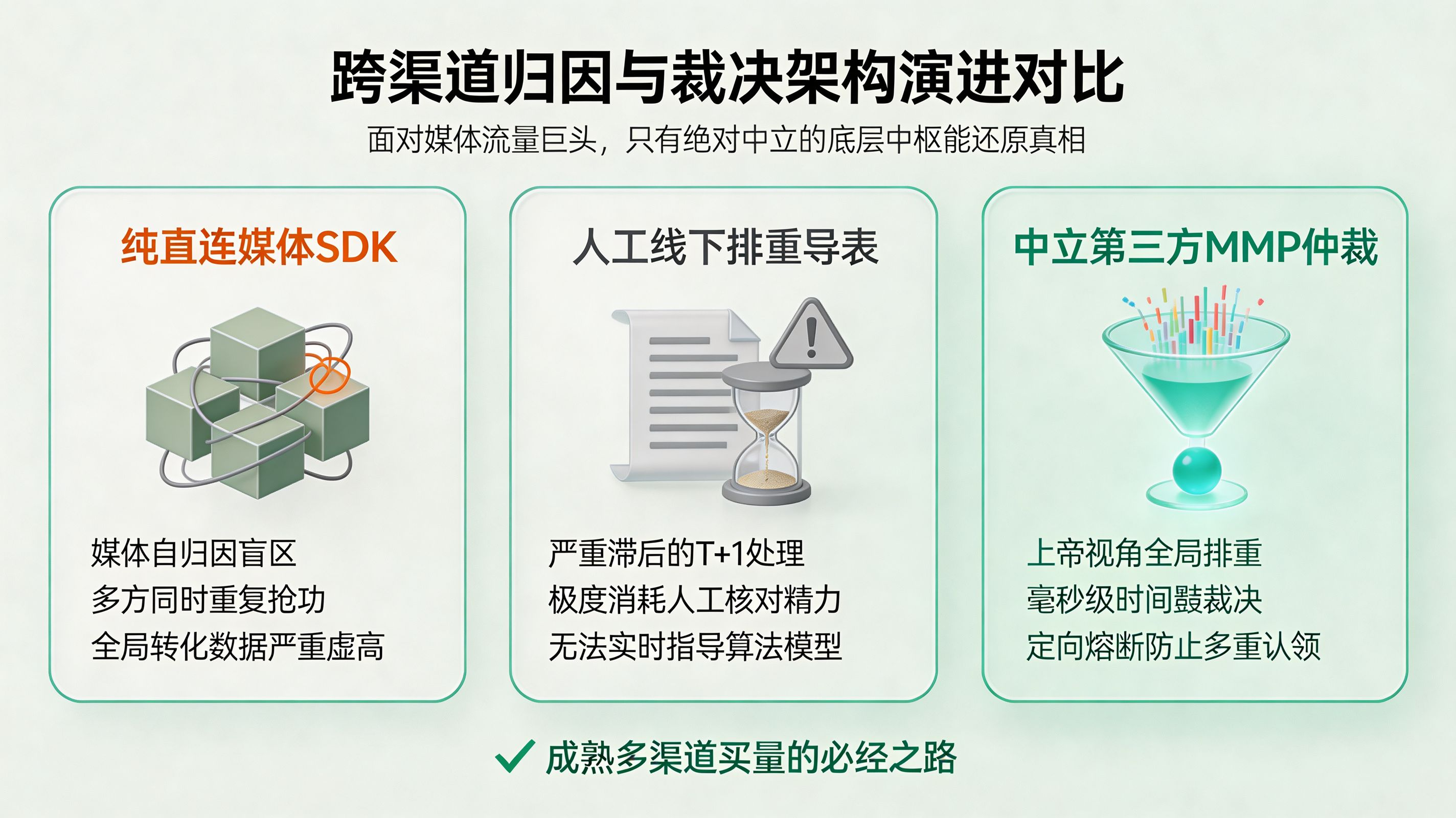 三种归因追踪架构对比