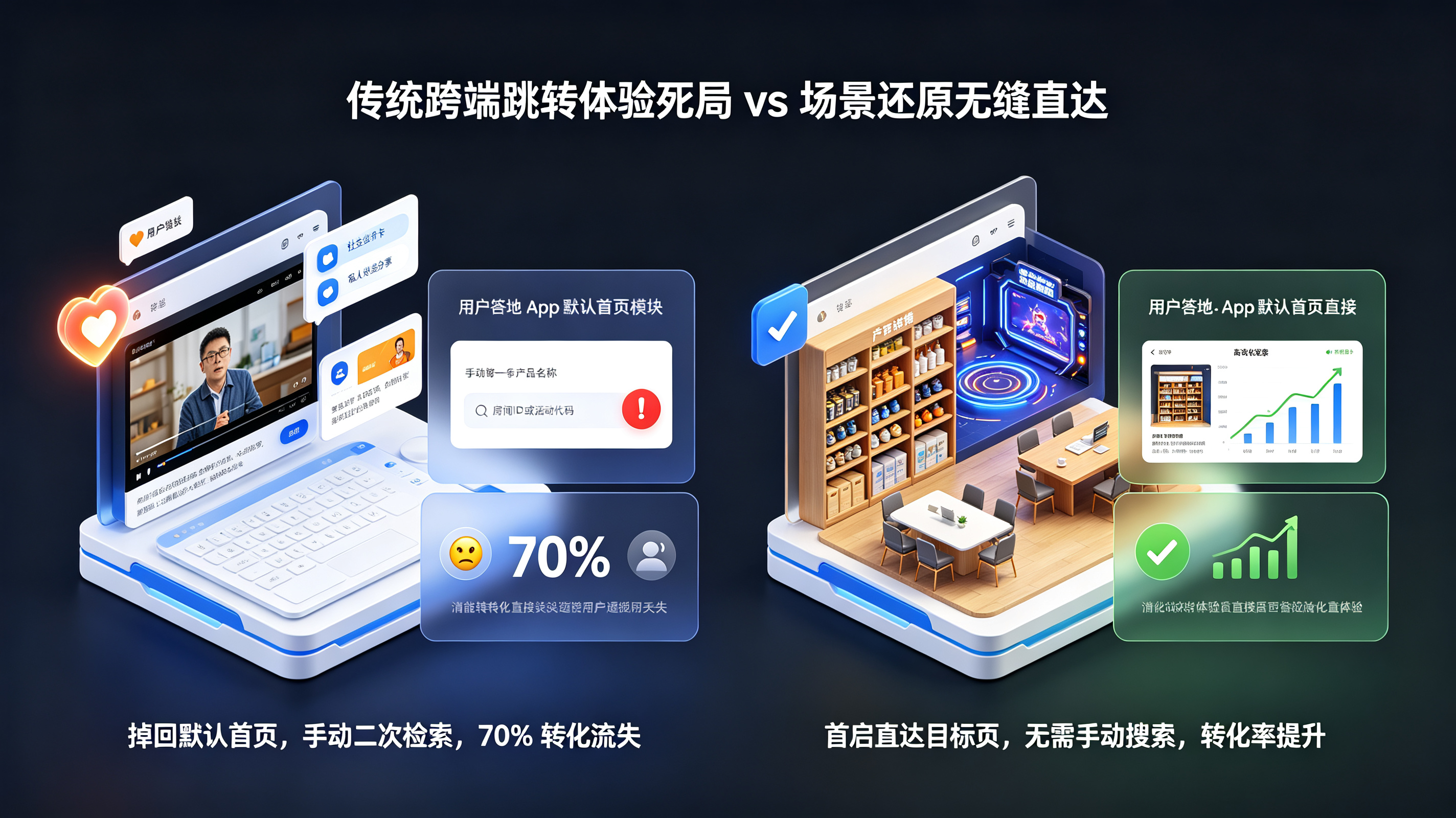 传统跨端跳转的体验死局与首页迷航