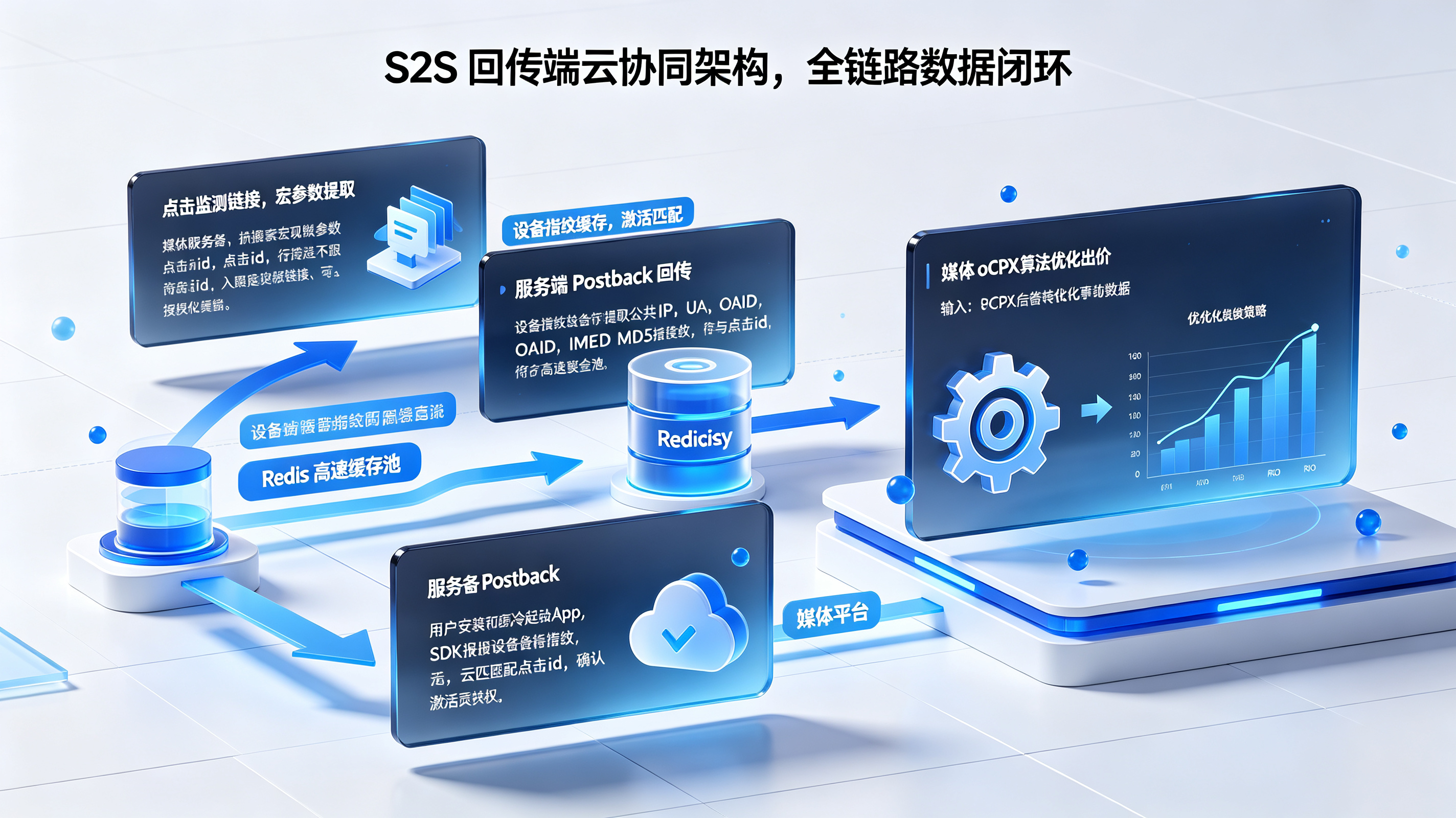 S2S 回传端云协同架构与点击 - 激活 - 付费全链路闭环