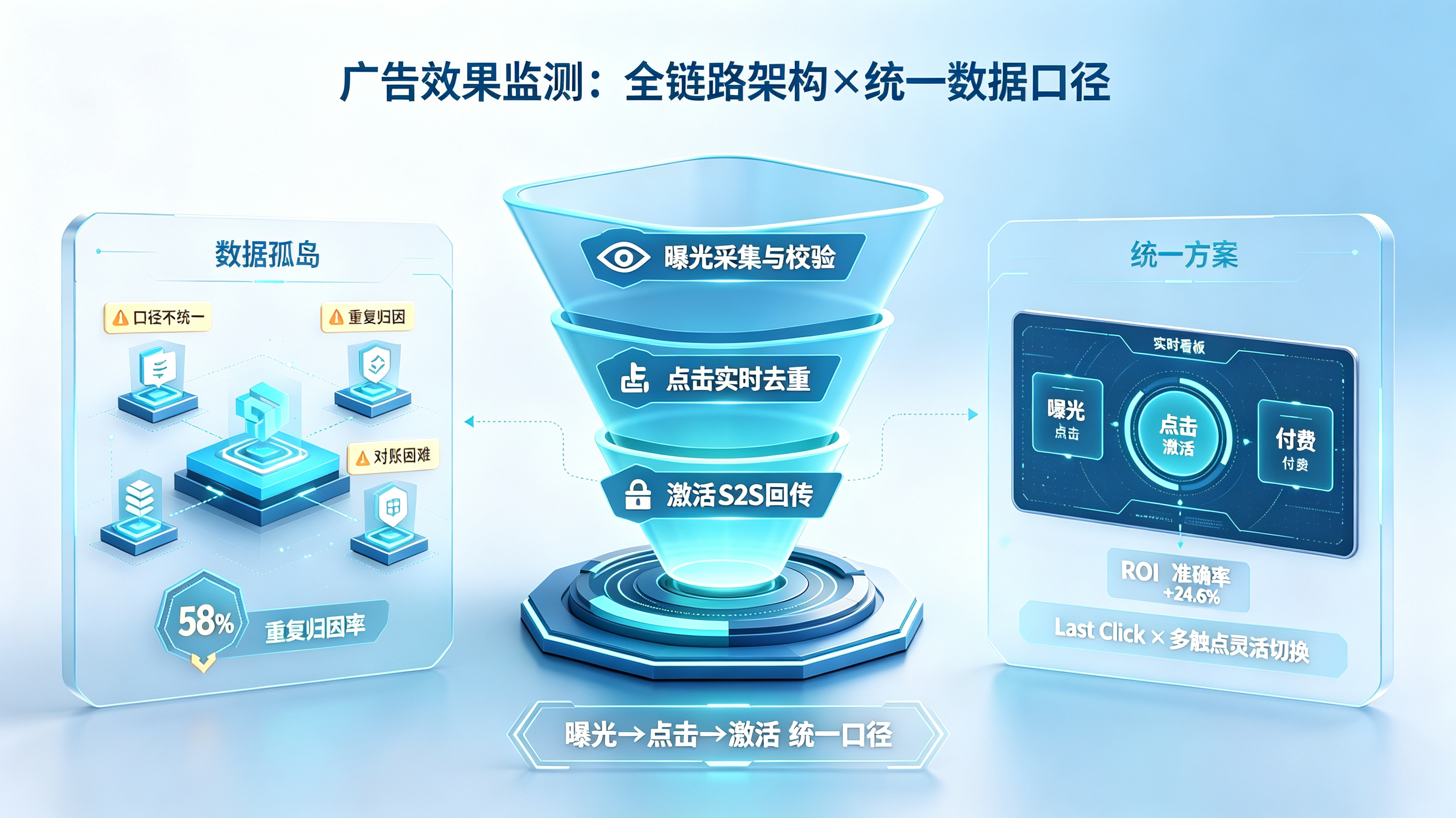 广告效果监测全链路架构与统一数据口径全景