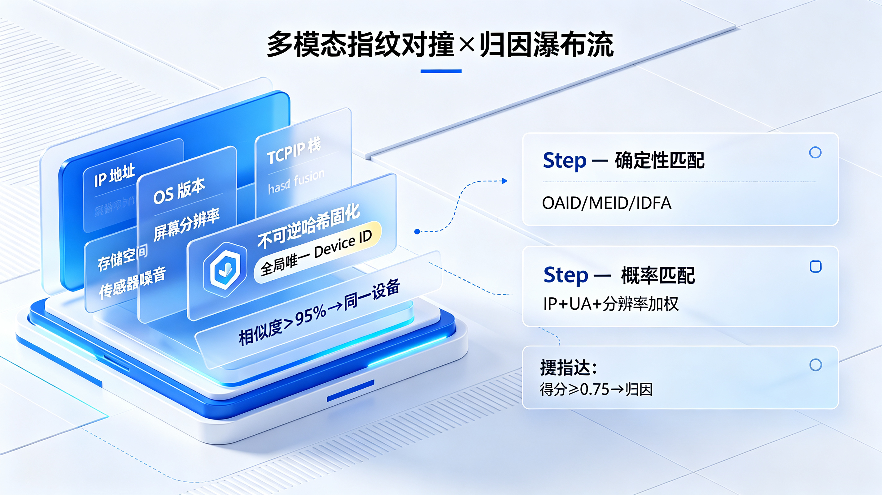 多模态设备指纹对撞与归因瀑布流模型