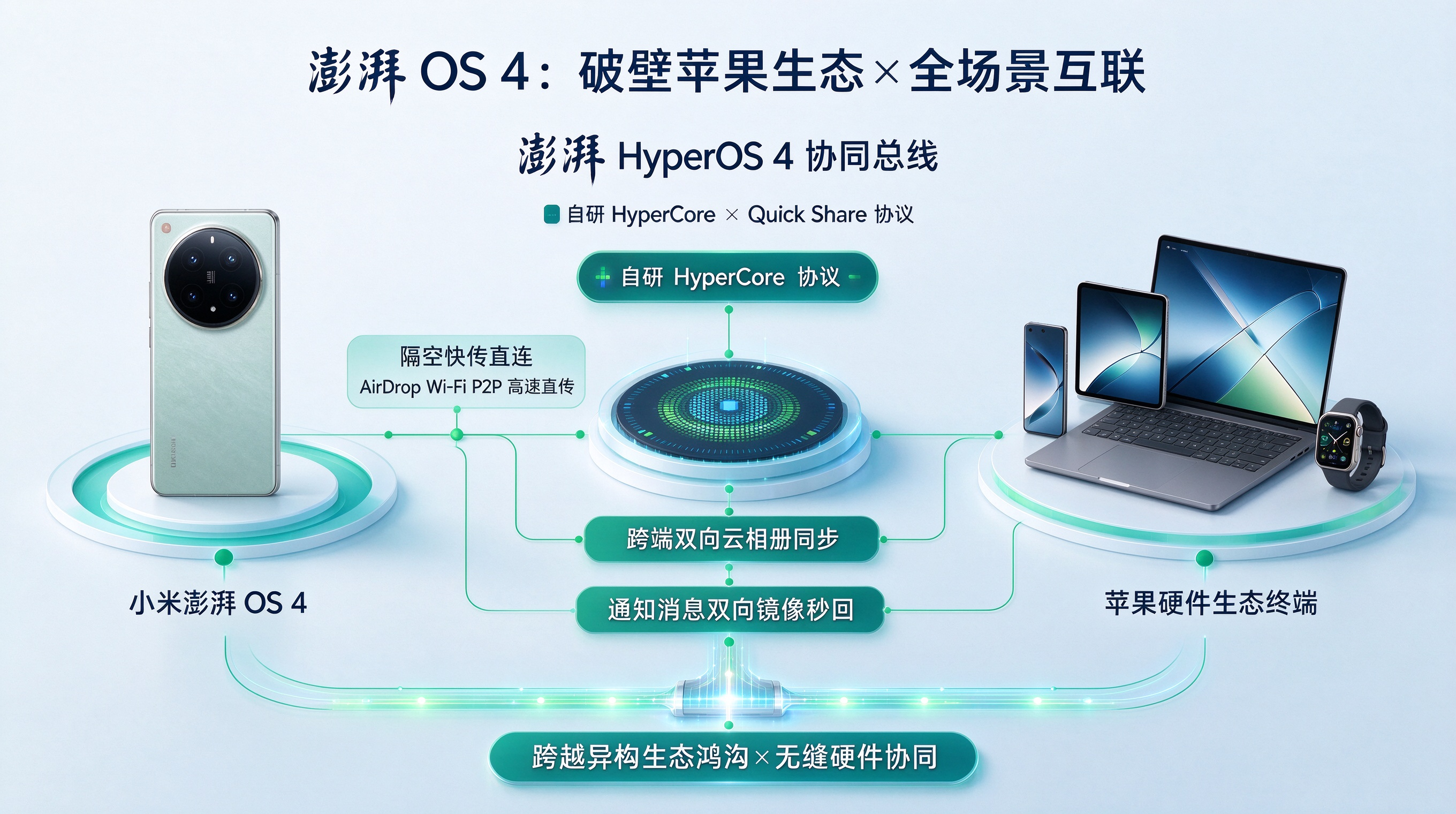 澎湃 OS 4 破壁兼容苹果生态全景架构