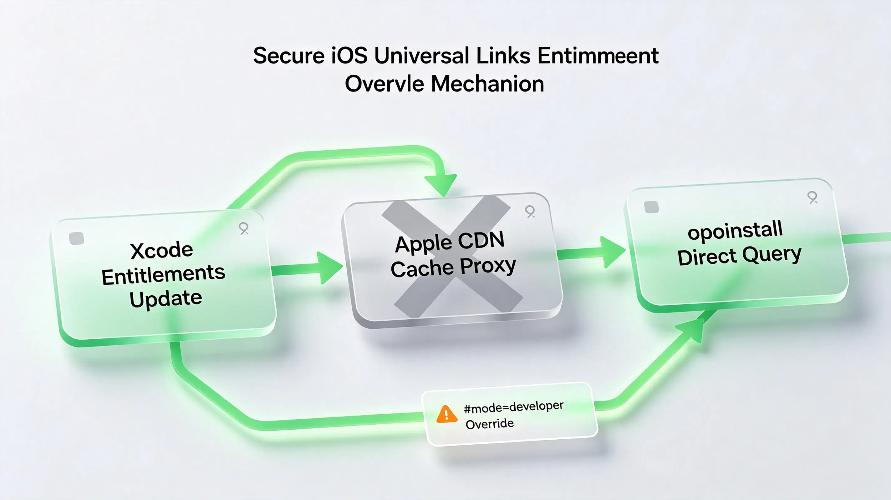 Apple CDN कैशिंग लैग डेवलपर मोड एन्टाइटलमेंट्स ओवरराइड को बायपास करें।
